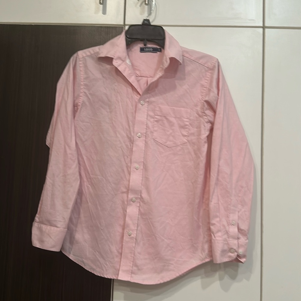 ZOD Boys' Long Sleeve Solid Button-Down Collared Oxford Shirt with Chest Pocket